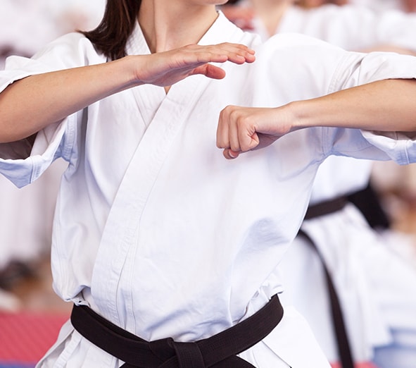 girl practicing karate