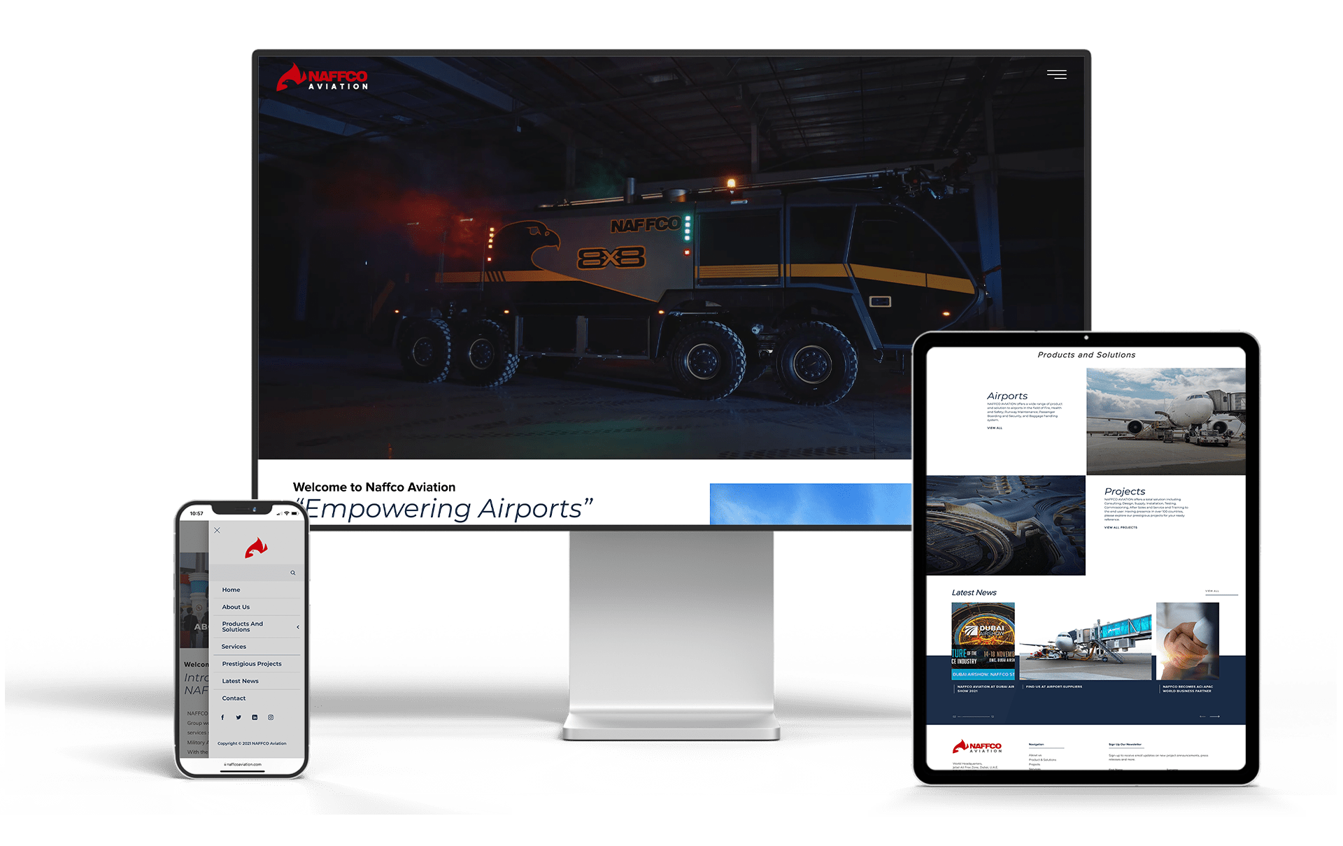 naffco aviation's website responsiveness on all devices